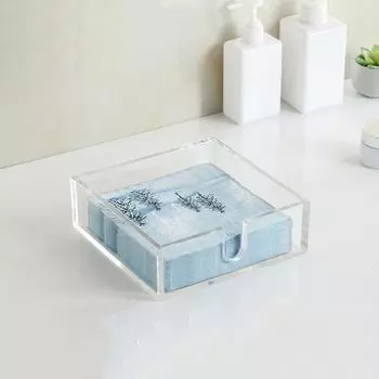 Акриловый держатель для салфеток Стильный прозрачный акриловый держатель для салфеток Удобный органайзер для стола Держатель для салфеток для кухни, столовой, ванной комнаты