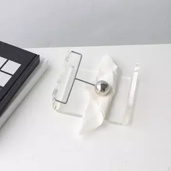 Акриловый держатель для салфеток Trnsparent Modern для бумажных салфеток Настольный диспенсер с нержавеющей сталью