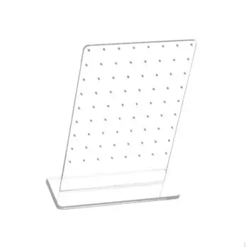 Акриловый держатель для сережек, стойка для хранения гвоздиков, 72 отверстия Transparent