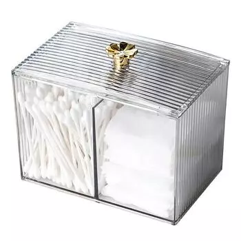 Акриловый держатель для ватных палочек, баночки для ванной с крышками, диспенсер для ватных шариков, ватных дисков, нити