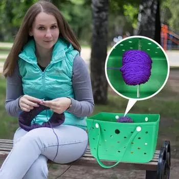 Акриловый держатель пряжи для вязания крючком с чехлами, портативный, легкий, легко собираемый держатель пряжи, вращающийся, креативный держатель клубков пряжи, диспенсер 1pc