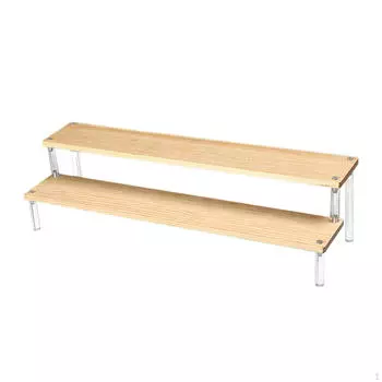 Акриловый дисплей, деревянные полки-органайзер для кукольной коллекционной модели 2 Tiers