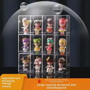 Акриловый дисплей для фигур Pop Mart - одинарный прозрачный пылезащитный ящик для хранения