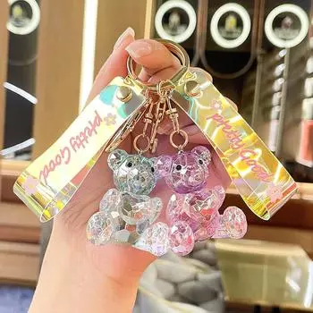 Акриловый хрустальный брелок в виде медведя – милая мультяшная кукла-подвеска для пар Single OPP Bag Packaging