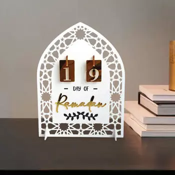 Акриловый календарь на праздник Рамадан 20x15 см, традиционное арабское ремесло, настольное украшение для семьи белый