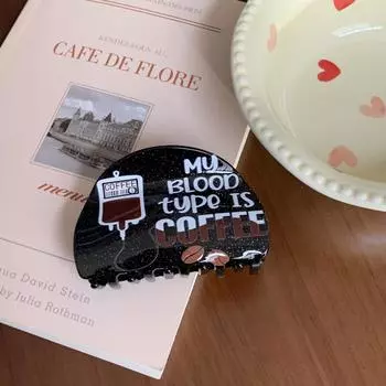 Акриловый Кофе Английский Алфавит Зажим-краб Элегантная Простая Пластина Заколка для Волос Аксессуары для Волос