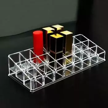 Акриловый контейнер для хранения блеска для губ, 24 ячейки, полка для лака для ногтей, подставка для помады, держатель для ювелирных изделий чистый