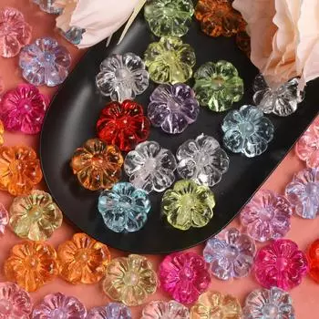 Акриловый кристалл 10 шт. 19,3 мм Модные прозрачные свободные бусины с цветком сливы 19,3 мм Аксессуары для изготовления ювелирных изделий Браслет DIY Серьги из материала ручной работы разноцветный