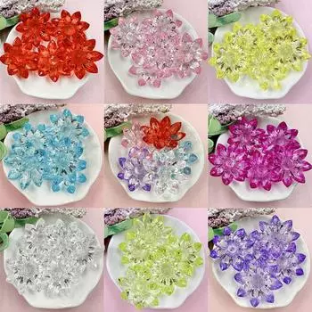 Акриловый кристалл цветок лотоса DIY ювелирные аксессуары прозрачные свободные бусины материалы из бисера 31 мм ювелирные изделия для изготовления браслетов и сережек 5 шт. жёлтый