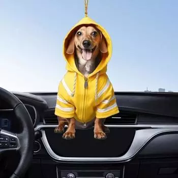 Акриловый кулон для автомобиля в виде собаки, симпатичное рождественское украшение для автомобиля, праздничное подвесное украшение A