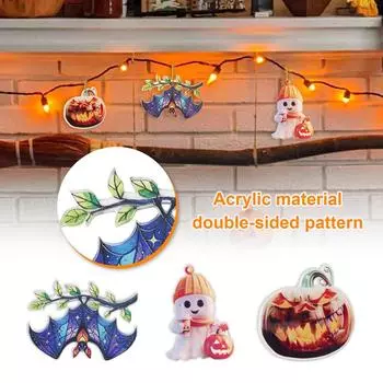 Акриловый кулон на Хэллоуин, украшение на вечеринку в честь Хэллоуина, плоский кулон, украшение на тему ужасов на Хэллоуин, 2D-плоскость One Size