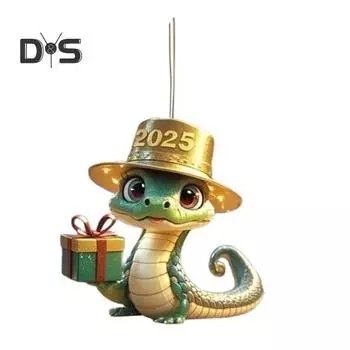 Акриловый кулон, подвесное украшение на рождественскую елку с шнурком, легко подвешивается, змея, подвеска, новогоднее украшение 1Pcs зелёный