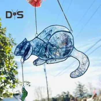 Акриловый кулон «Рвота кота», украшение для салона автомобиля, зеркала заднего вида, дома, двери, окна, подвесной знак «Рвота кота», подарок для любителей кошек жёлтый