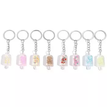 Акриловый кулон в виде цветка, брелок для ключей, светящийся стаканчик, брелок в виде мороженого, чехол для наушников, кулон grapefruit