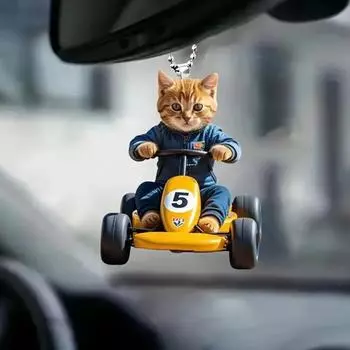 Акриловый кулон в виде кошки, украшение, подвесной аксессуар со шнурком, легко вешать, очаровательный внешний вид, подвеска для зеркала на окно A