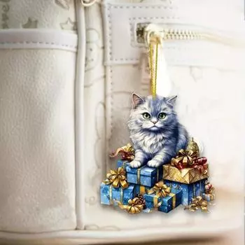 Акриловый кулон в виде кошки Yousheng, подвесное украшение на рождественскую елку с шнурком, легко подвешивается, очаровательный кулон в виде котенка, подвеска для сумки Cat