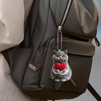 Акриловый кулон в виде кошки Yousheng, подвесное украшение со шнурком, легко подвешивается на зеркало заднего вида, 2D-декоративный автомобильный аксессуар серый