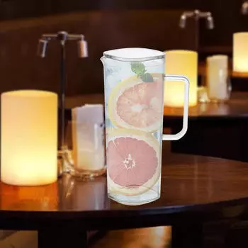 Акриловый кувшин для воды, контейнер для сока, многофункциональный с крышкой, чайник для холодной бутылки для