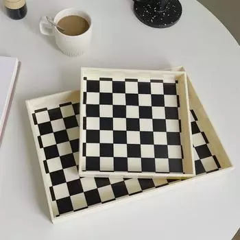 Акриловый лоток для хранения украшений, креативная шахматная решетка, ящик для хранения, украшение для гостиной, основание для ароматерапии, украшение для крыльца