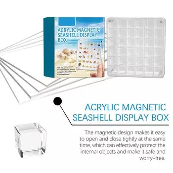 Акриловый магнитный чехол для ракушек, пыле-влагостойкий держатель для ракушек для коллекционеров, подарочная коробка для ракушек A1
