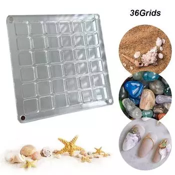 Акриловый магнитный ящик для демонстрации ракушек, прозрачный, 36/64/100 ячеек, органайзеры для мелких поделок, контейнер для коллекции камней