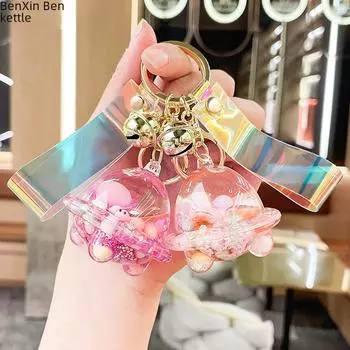 «Акриловый масляный брелок-подвеска в виде бутылки с зыбучими песками от астронавта — светящийся подарок»