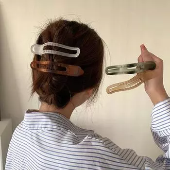 Акриловый матовый зажим в виде утконоса, винтажный элегантный зажим для хвоста для женщин и девочек, корейский простой матовый головной убор, женские аксессуары для прически