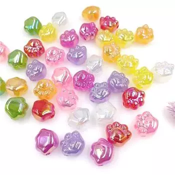 Акриловый модный браслет ручной работы, ожерелье, изготовление кошачьих лап, материалы ручной работы, 5 шт., свободные бусины, креативное УФ-цветное покрытие, сделай сам, ювелирные аксессуары разноцветный