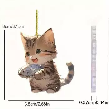 Акриловый Мультяшный Стильный Кот Подвеска Для Декоративных Улучшений В Вашем Автомобиле