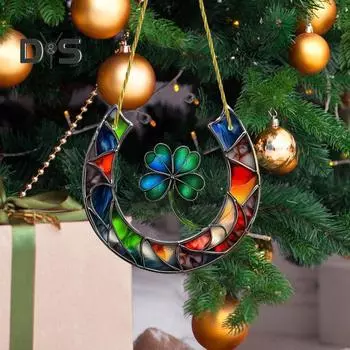 Акриловый наружный кулон, украшение в виде рождественской елки, подвесной кулон на память о Рождении Иисуса, декоративный кулон в виде клевера, кулон в виде черного кота для A