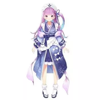 Акриловый новогодний костюм Aqua Minato на подставке Hololive Closet Official Goods Ver.
