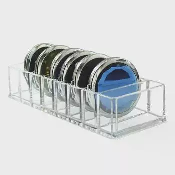 Акриловый органайзер для косметики премиум-класса с 8-секционным отделением для хранения помад, румян и теней для век 25.5x8.8x4.7 cm