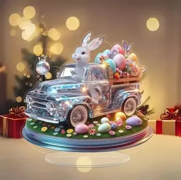 Акриловый пасхальный кролик, алмазная машина, настольная декоративная статуэтка, пасхальное украшение, подарок для гостиной, стола, домашнего декора 2D One Size