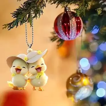 Акриловый плоский 2D брелок для ключей с изображением кошки, креативный домашний кулон в виде рождественской елки, подвеска в виде автомобильного ключа, изысканный подарок, аксессуары для рюкзака