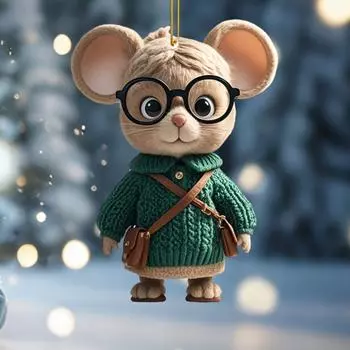 Акриловый плоский джентльменский кулон в виде мыши 2D подвеска украшение для ключей от машины рюкзак для салона автомобиля кошелек украшение на рождественскую елку M
