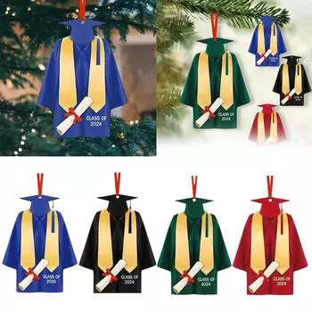 Акриловый плоский кулон 2024 выпускной бакалавр платье рождественские украшения рюкзак автомобиль кулон One Size чёрный
