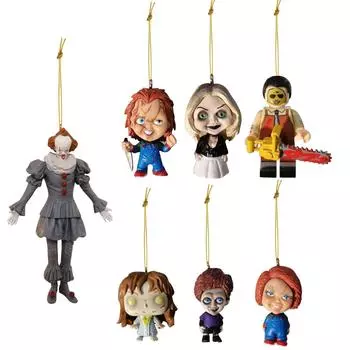 Акриловый плоский кулон ужасов гнома на тему Хэллоуина для салона автомобиля зеркало заднего вида подвесное украшение для домашнего декора аксессуары