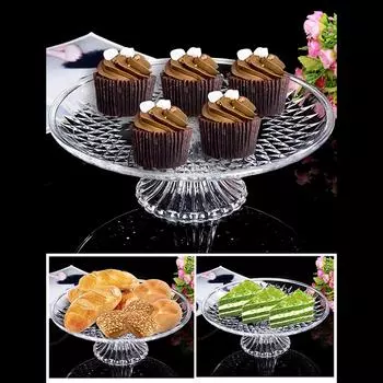 Акриловый поднос для кексов с фруктами, легкая, небьющаяся десертная тарелка для украшения вечеринки 15cm