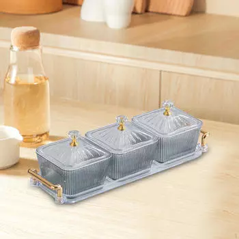 Акриловый поднос для закусок со съемными отделениями для праздничных сувениров gray