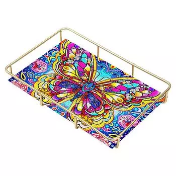Акриловый поднос с алмазной росписью специальной формы, ручная работа # YP15
