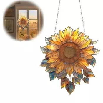 Акриловый Подсолнух Подвесной Декоративный Подвесной Подсолнух для Окна Дома 30 см