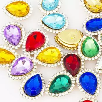 Акриловый Подсолнух Слеза Граница Бант Сердце DIY Алмазный Аксессуар для волос и обуви 13*18 acrylic, 20 pieces/pack светло-розовый