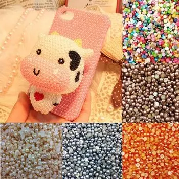 Акриловый полужемчуг, многоцветный ремесло, красочные оптовые продажи, сделай сам, жемчуг для ногтей, высококачественные бусины 6mm оранжевый