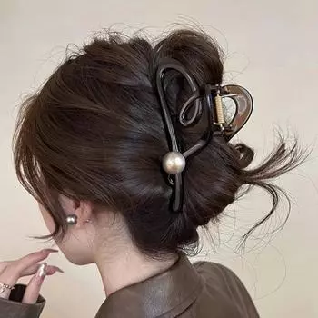 Акриловый полый жемчужный зажим для волос в форме сердца корейская мода для женщин и девочек милый элегантный зажим для волос аксессуары для укладки волос подарки