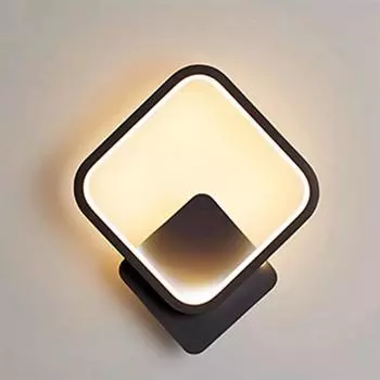 Акриловый прикроватный настенный ночник для спальни, 12 Вт, защита глаз, мягкий свет, декоративная лампа, окружающий свет чёрный