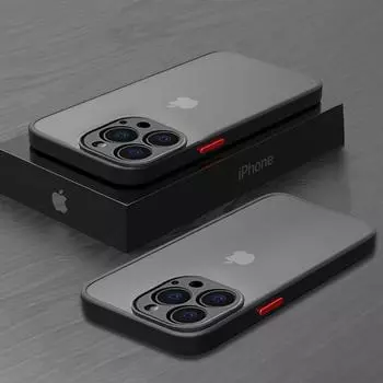 Акриловый противоударный матовый чехол для iPhone 15 14 13 12 11 Pro Max 13 Mini XR X XS 7 8 Plus, силиконовый бампер, прозрачный жесткий чехол For iPhone 15 Pro розовый