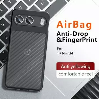 Акриловый противоударный матовый чехол для телефона Oneplus Nord 4 5G One Plus Nord4 прозрачный жесткий защитный чехол-бампер из ПК для 1+nord 4 Shell For Oneplus Nord 4 чёрный