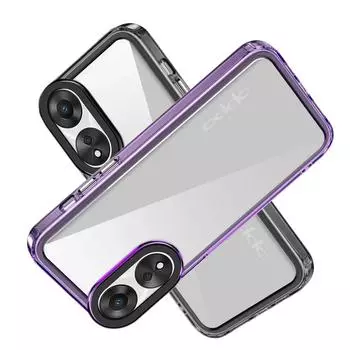 Акриловый противоударный прозрачный чехол для OPPO A58 A78 A38 A98 A79 A59 A2 A1 Realme 12 11 10 Pro C67 C55 C53 C51 Reno 10 8T 9 F23 F25, задняя прозрачная крышка OPPO Reno 11F (5G) фиолетовый