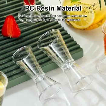 Акриловый прозрачный двойной мерный стаканчик 40cc, мерный стакан 100 мл для мерного кувшина для молочного чая 20cc