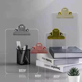 Акриловый прозрачный небольшой зажим для бумаги A4 A5 B6 A6 A7 зажим для доски Студенческий блокнот зажим для заметок зажим для меню ресторана